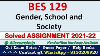 BES 129 SOLVED ASSIGNMENT 202122  In English  IGNOU [upl. by Elaynad992]