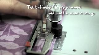 410 BERNINA 580  570 QE  560 how to sew a buttonhole [upl. by Harbison]