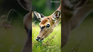 AI Generated Cute Miniature Deer Eating Grass 🦌  Adorable and Realistic aiart wildlife shorts [upl. by Smiley228]