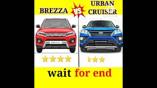 Maruti brezza vs Toyota urban cruisercarscompare video ytshort [upl. by Ainat]