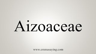 How To Say Aizoaceae [upl. by Eibbed]