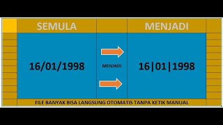 Cara Cepat Merubah Format Tanggal DDMMYYYY Menjadi DDMMYYYY di Excel [upl. by Madda]