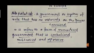 Absolutist meaning in Hindi HISTORY Class10 Chapter 1 The Rise of Nationalism in Europe [upl. by Etezzil]