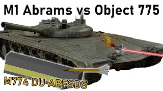 M1 ABRAMS vs OBJECT 775 Pancake Tank  Depleted Uranium APFSDS  Armour Penetration Simulation [upl. by Tija]