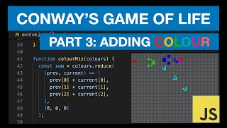 Adding colour  Conways Game of Life in JavaScript HTML and CSS  Part 3 [upl. by Atinwahs853]