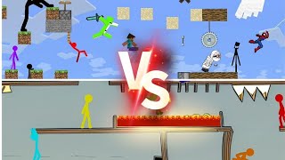 Minecraft Animation Parkour Vs Stick vs Factory draw cartoons 2 animation [upl. by Ahsirpac]