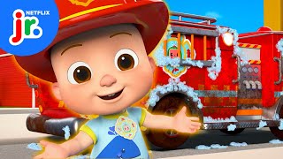 JJs Firetruck Car Wash Song 🚒🌟 CoComelon Lane  Netflix Jr [upl. by Nevins]