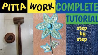 Pitta Work step by step Zardosi Pita Work  Pita Work  Aari Work Online Tutorial Ehsan Workwala [upl. by Ytirahc866]