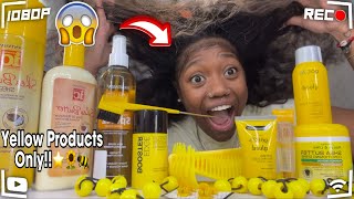 DOING MY HAIR ONLY USING YELLOW PRODUCTS [upl. by Bari]