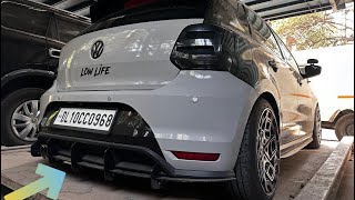 My Polo Got New 5 Fin Diffuser ✅  Car Aftermarket Diffuser Installation 🫠 New Volkswagen Polo 2024 [upl. by Thoer]