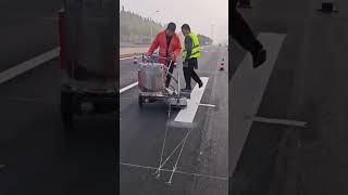 Hot melt marking process of road [upl. by Apps]