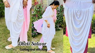 Dhoti Salwar cutting and stitching  Very easy method [upl. by Nivram]