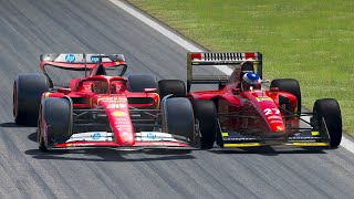 Ferrari F1 V12 vs V6 Turbo Hybrid at Monza [upl. by Paule]