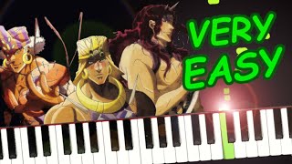 AWAKE Pillar Men Theme from JoJos Bizarre Adventure  VERY EASY Piano Tutorial for Beginners [upl. by Ardried275]