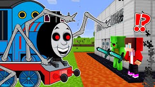 The Most Secure House vs THOMAS TRAIN EXE  Minecraft gameplay by Mikey and JJ Maizen Parody [upl. by Iviv]