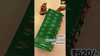 Rs620 shipping to order 6374924894 ikkatcottonsaree cotton subscribe [upl. by Niamrej]