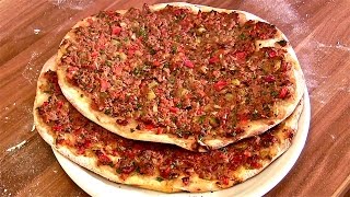 Lahmacun RezeptLahmacun selber machenTürkische PizzaTeigBelag selber machen [upl. by Imarej]