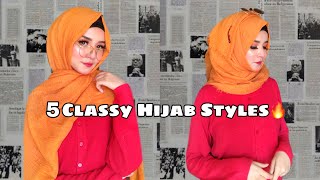 5 classy Hijab Styles [upl. by Ennovaj251]