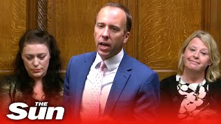 Matt Hancock mocked amp jeered by MPs as he makes first Commons return since affair scandal [upl. by Eniledgam]