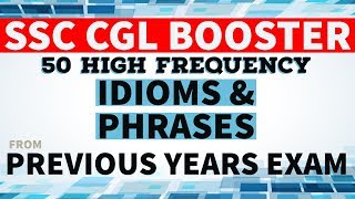 50 Idioms amp Phrases from SSC CGL past papers [upl. by Onairpic]