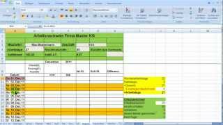 Excel  Zeiterfassung Wochentage bedingt formatieren [upl. by Nore]