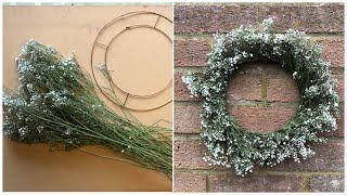 Simple Gypsophila flower wreath [upl. by Dralliw]