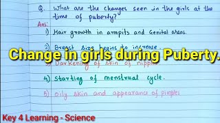 Class 8 Age of adolescence  Q write the changes seen in girls during puberty  Menstrual period [upl. by Alegnasor]