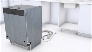 BOSCH fully integrated dishwasher installation animation in 6 steps [upl. by Fernald]