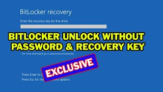 BitLocker Unlock Without Password and Recovery Key  How to Bypass BitLocker Without Recovery Key [upl. by Hamburger572]