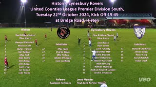 Histon v Eynesbury Rovers  UCL 22102024 [upl. by Aserehs148]