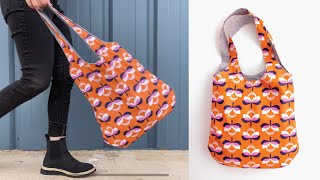 DIY REVERSIBLE BAG  FREE PATTERN • BOHO BAG • Beginner [upl. by Nosro]