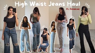 Trendy HighWaist Jeans Haul  Wide Leg Jeans Haul  Straight Fit Jeans haul jeans jeanshaul [upl. by Kreis]