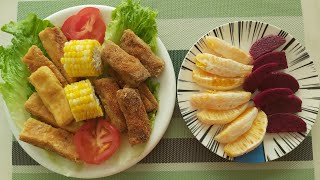 No rice Healthy food idea 🌽🍊cooked healthy food at home 🥝🌽🍅very satisfying simple food platter [upl. by Aihtekal263]