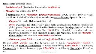 Antibiotika 7 Pharmakologie  Resistenzen MRSA VRE MRGN [upl. by Nelak708]