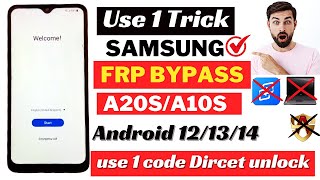 Samsung A10sA20s FRP Bypass 🔥 2024  Google Account Remove Without Pc Android 1112 New Method ✅ [upl. by Nette619]