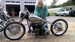 Harley Flathead lower Shovelhead top Magneto Kickstart Rat 4 Cam Custom [upl. by Kalk681]