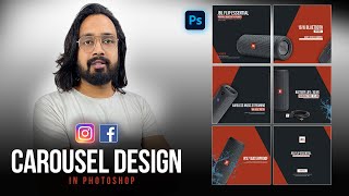 How To Create Instagram Carousel Post Design In Photoshop 2022  Hindi [upl. by Chatav]