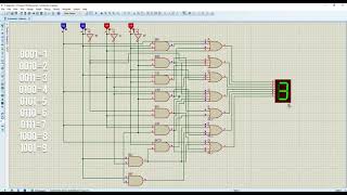 7 Segment display using Logic Gate in Proteus [upl. by Odranar]