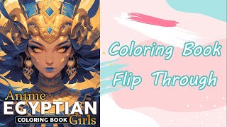 Anime Egyptian Girls  Cayden Richards  Flip Through  Anime Coloring Book [upl. by Nnawaj]