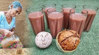 An easy way to make healthier delicious and tasty wood apple juice with coconut milk  Grandma Menu [upl. by Amsa]