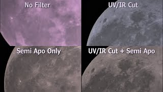 Baader UVIR Cut vs Semi Apo filter  Lunar Test with Achromat Refractor [upl. by Hcone]