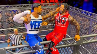 Jey Uso vs Jimmy Uso  Steel Cage Action Figure Match [upl. by Amekahs647]