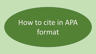 How to cite in APA citation format  citaton and referencing for beginners  APA intext citation [upl. by Woolcott]