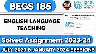 BEGS 185 Solved Assignment 202324  English Language Teaching  begs185 begs185ignou begs185 [upl. by Yann]