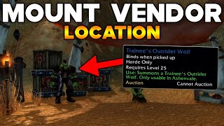 SoD LEVEL 25 MOUNT VENDOR LOCATION  World of Warcraft Classic [upl. by Nosinned232]