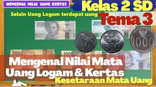 Kelas 2 SD Tema 3  Mengenal mata uang logam dan kertas [upl. by Kermit41]