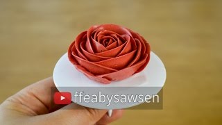 How to pipe the perfect buttercream roses  buttercream rose flower cake decorating tutorial [upl. by Attenoj]