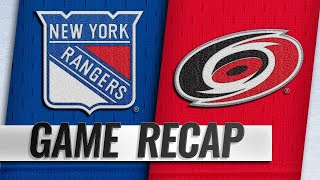 Svechnikov lifts Hurricanes past Rangers [upl. by Oirram147]