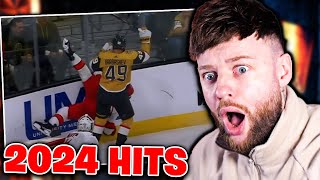 SOCCER FAN REACTS TO CRAZY NHL HITS FROM 2024 SEASON [upl. by Eocsor]