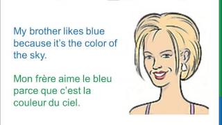 Dialogue 12  English French Anglais Français  My favorite color vocabulary  Ma couleur préférée [upl. by Ellenad]